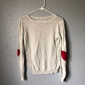 6/$20 + Alice Moon Heart Elbow Patch Sweater